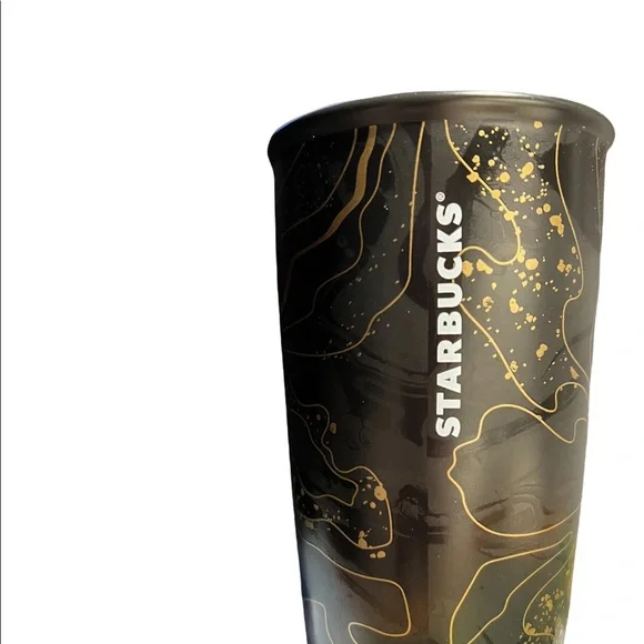 Starbucks Black Gold Ceramic Travel Cup 2018 Holiday - Picture 2 of 6
